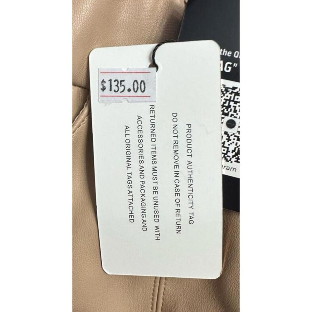 NWT Line and Dot Womens Vegan Faux Leather Beige Pants Slacks Trousers Size S - Picture 8 of 11